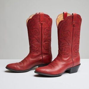 Ariat Red Leather Cowboy Boots